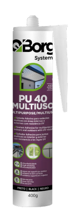 QBORG PU 40 MULTIUSO CINZA/PRETO TUBO 400G