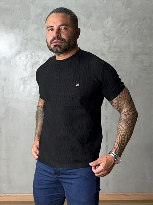 CAMISA TRICÔ TEXTURE TRUE HERO PRETA