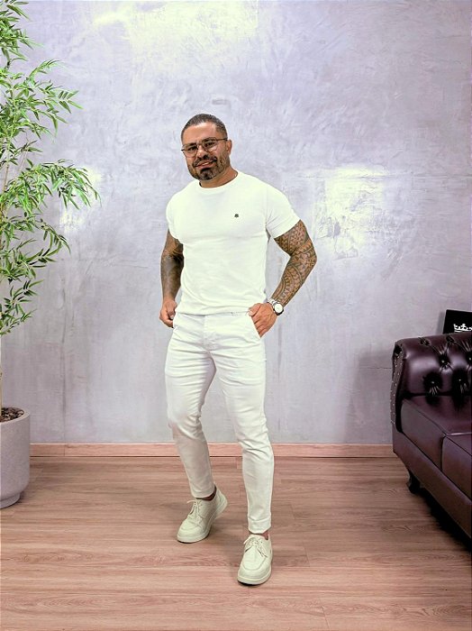 CALÇA ESTILO ALFAIATARIA SLIM TRUE HERO OFF WHITE