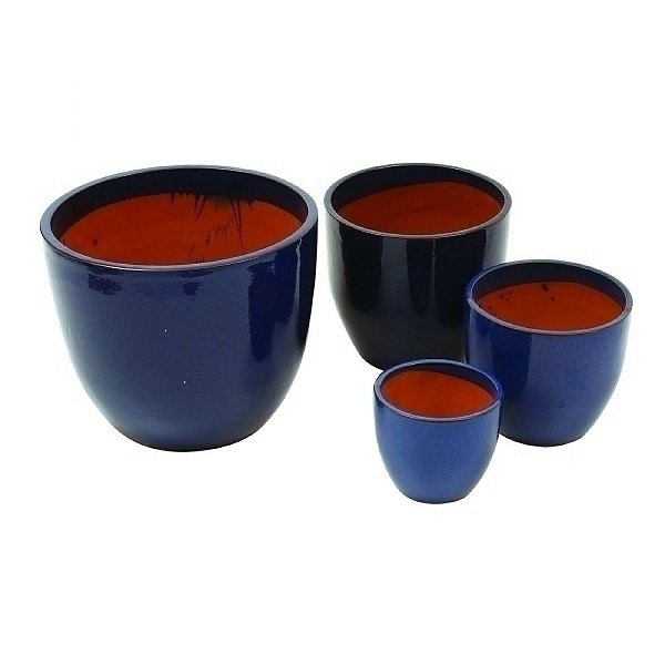 CJ. DE VASOS VIETNAMITA AZUL COM 04 PCS