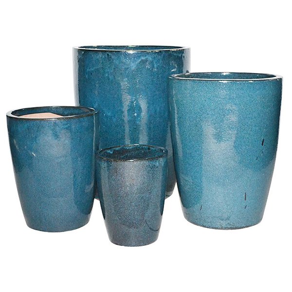 CJ DE VASOS VIETNAMITA AZUL PETROLEO - 04 PCS