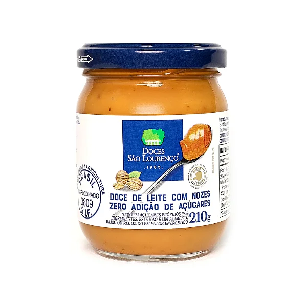 Doce de Leite com Nozes Zero Açúcar 210g