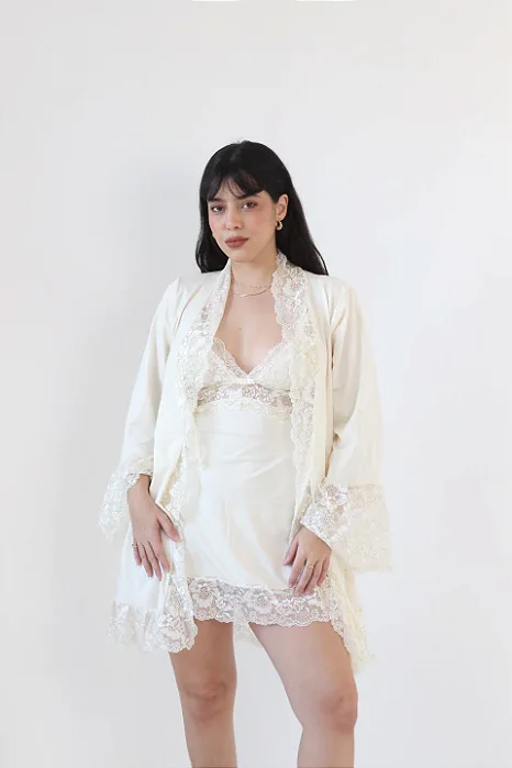 Kit Camisola Vênus (camisola + robe + calcinha) - Ondéa Atelier