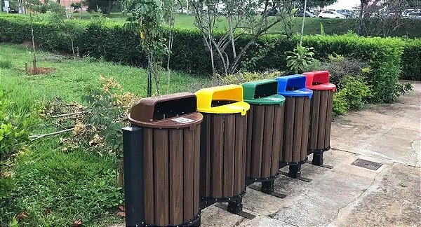 Lixeira Madeira Plástica In Brasil para Coleta Seletiva