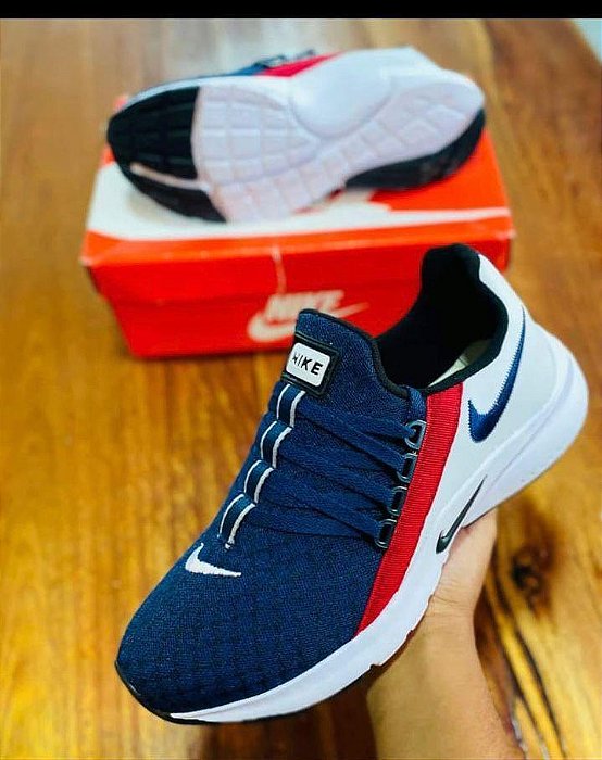 Tênis Nike Presto Branco Azul e Vermelho