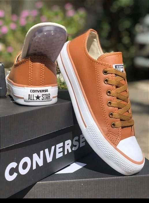 Tênis All Star Couro Caramelo