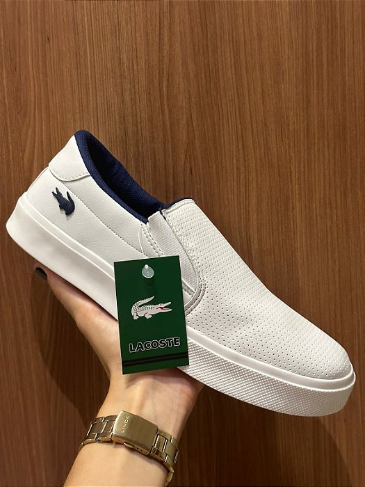 Tênis Lacoste Sapatenis Iate Branco Azul