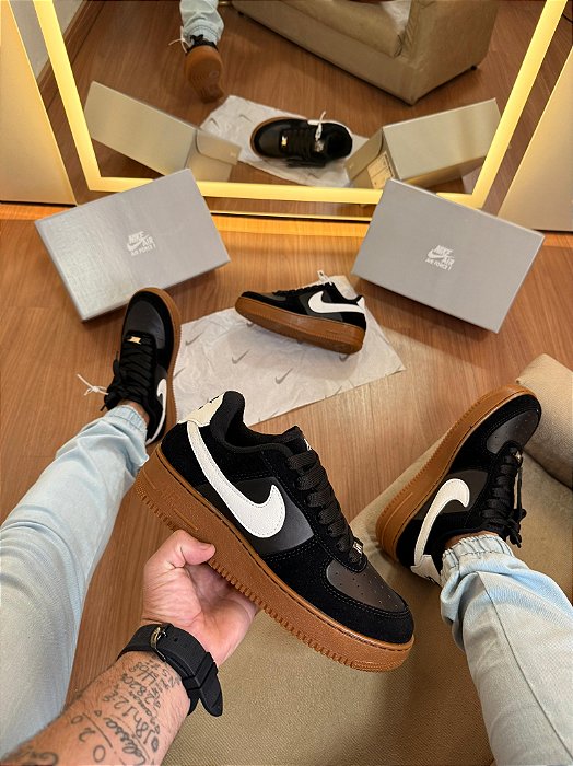 Tênis Nike Air Force GS Preto Branco