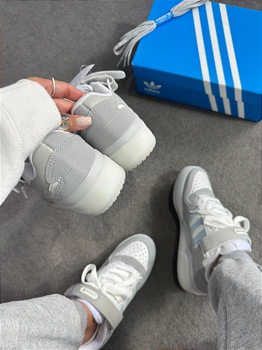 Adidas Forum Low Velcro Azul Cinza