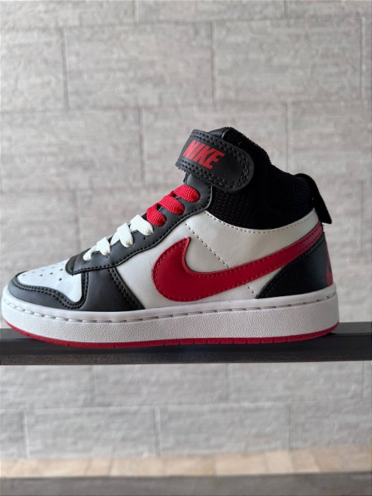 Nike Air Force 1 White Red Black Cano Alto