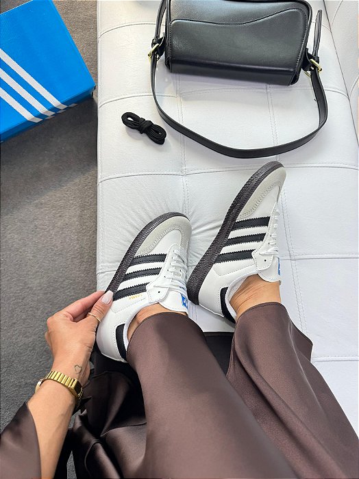 Adidas Samba OG Sintético Branco Cinza Preto