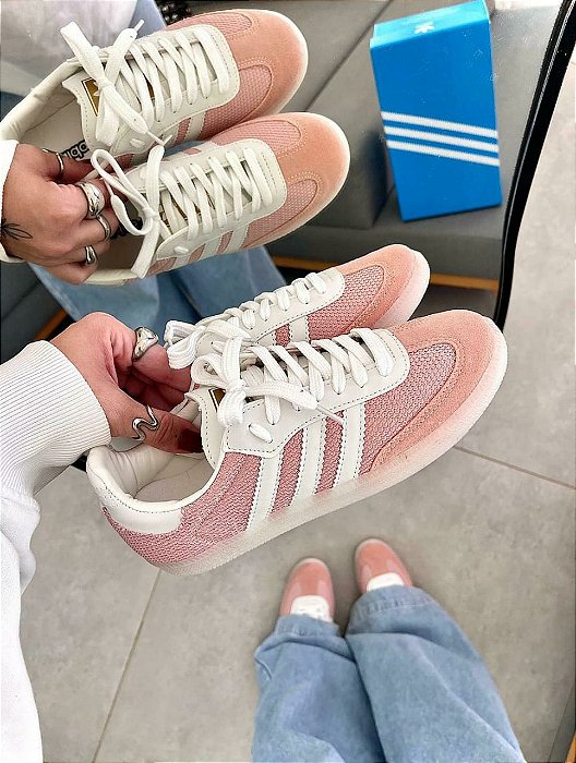 Adidas Samba OG Sintético Branco Rosa Rosa