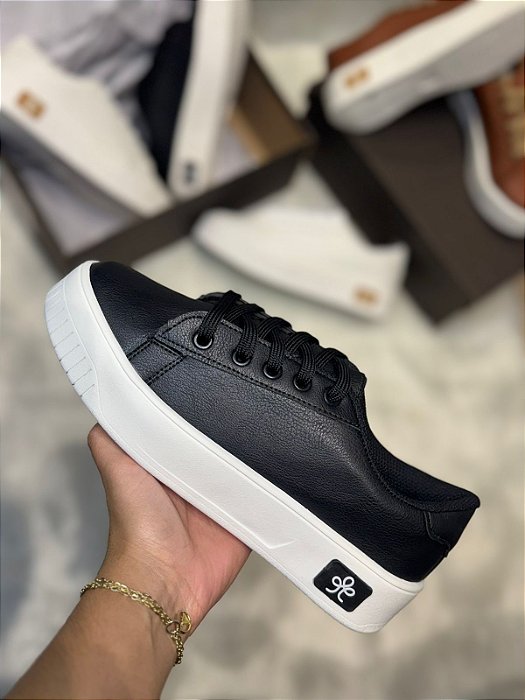 Tênis Ficare Casual Preto Branco