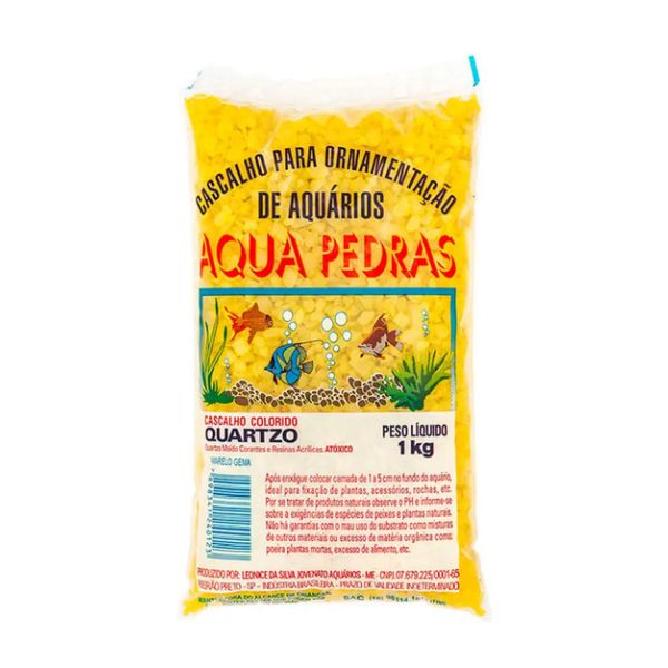 Cascalho para Aquário Quartzo Nº 2 Aqua Pedras Amarelo Gema 1 kg