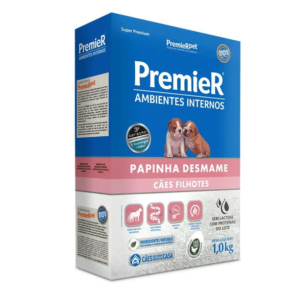 Papinha Desmame Premier Ambientes Internos Cães Filhotes 1 kg