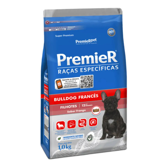 Ração Premier Raças Específicas Bulldog Francês Filhotes Frango 2,5 kg