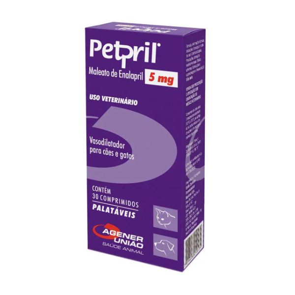 Petpril 5mg Vasodilatador para Cães e Gatos 30 comprimidos