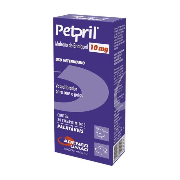 Petpril 10mg Vasodilatador para Cães e Gatos 30 comprimidos
