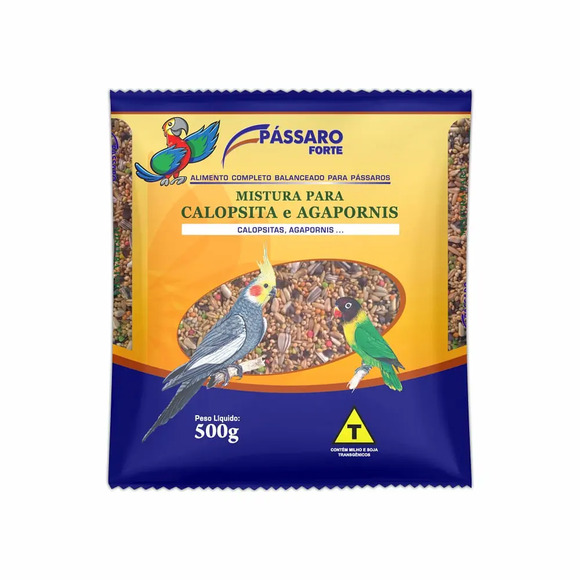 Mistura para Calopsita e Agapornes Pássaro Forte 500 g