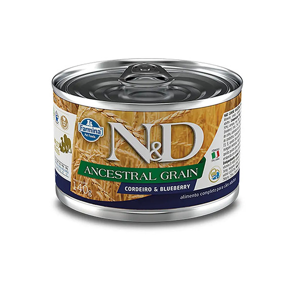 Ração Úmida N&D Ancestral Grain Cães Adultos Cordeiro e Blueberry 140 g