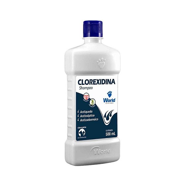 Shampoo Clorexidina Cães Gatos Condicionador 2 em 1 500 ml