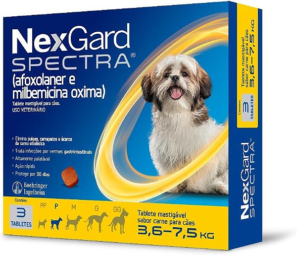 Nexgard Spectra 3,6-7,5 Kg - Caixa 3 Cp