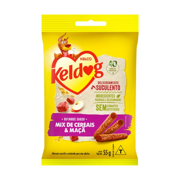 Petisco Keldog Mix Cereais E Maca 55 Gr