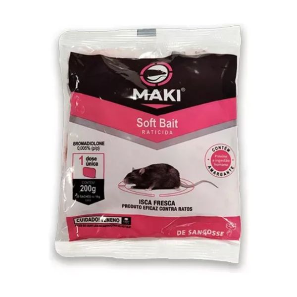 Raticida Soft Bait Maki 200 Gr (20 Un)