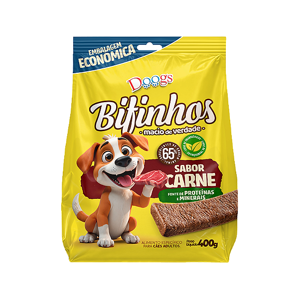 Petisco Bifinho Doogs Carne 400 Gr