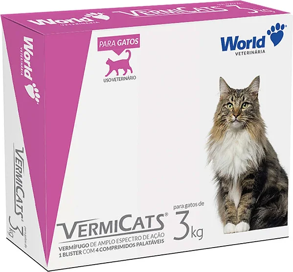 Vermicats 600 Mg (3 Kg) - Blister 4 Cp