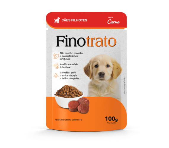 Sache Caes Finotrato Filhote Carne 100 Gr