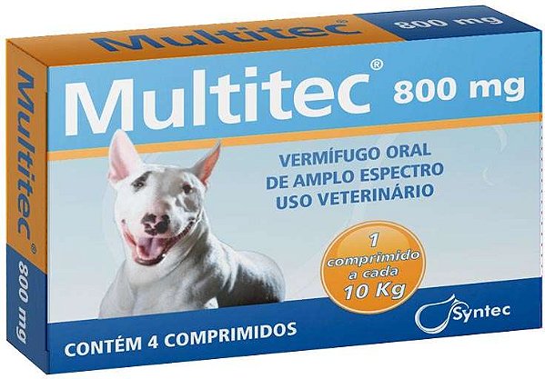 Vermifugo Multitec  800 Mg - 4 Cp