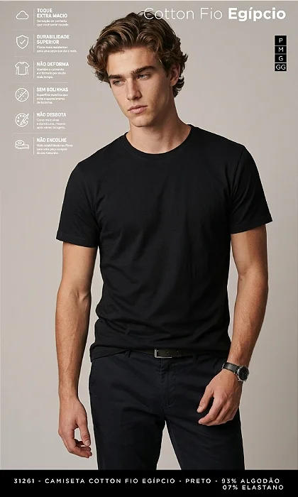 CAMISETA COTTON FIO EGÍPCIO