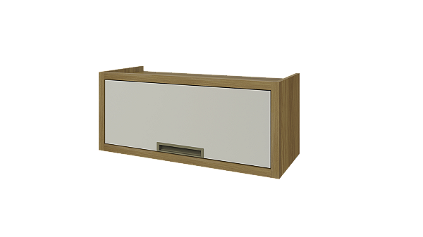 AEREO GELADEIRA 1 PORTA BASCULANTE 80CM 100% MDF IMPERATRIZ FREIJO-OFF WHITE NESHER