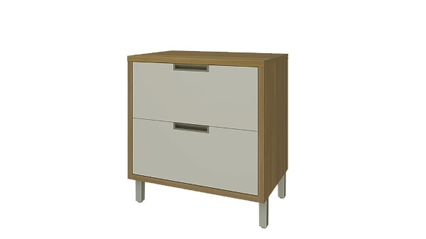 BALCAO 1 PORTA 1 GAVETA 80CM 100% MDF IMPERATRIZ FREIJO-OFF WHITE NESHER