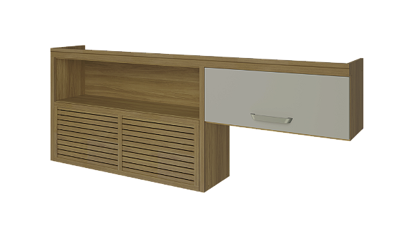 ARMARIO 2 PORTAS NICHO 80CM PRINCESA  FREIJÓ/OFF WHITE NESHER