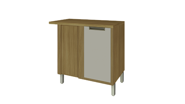 BALCAO CANTO DIR/ESQ 1 PORTA 93X52CM 100% MDF IMPERATRIZ FREIJO-OFF WHITE NESHER