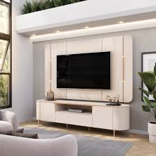 BANCADA COM PAINEL 218CM ARETA OFF WHITE/OFF WHITE DJ