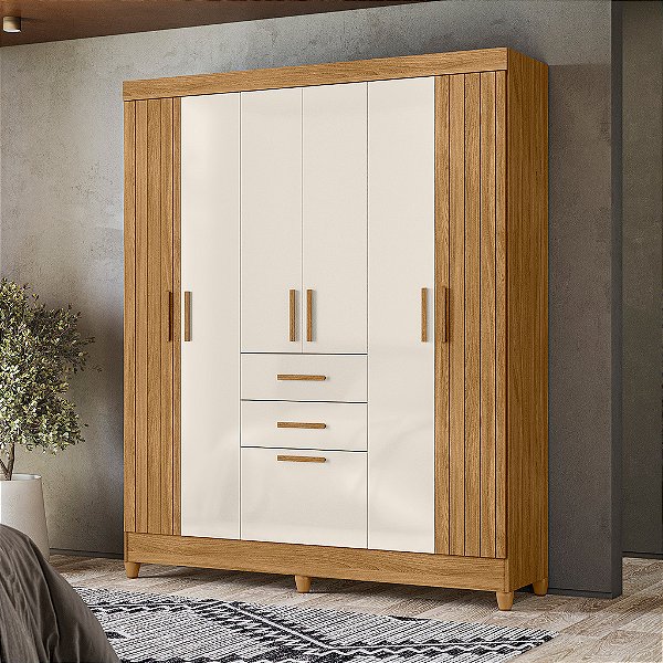 ROUPEIRO 7 PORTAS 2 GAVETAS 061032 MALTA FREIJO/OFF WHITE FR MOVAL