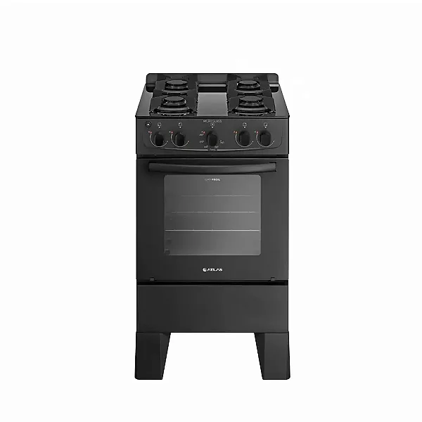 FOGAO 4B VIDRO MILAO GLASS PRETO ATLAS