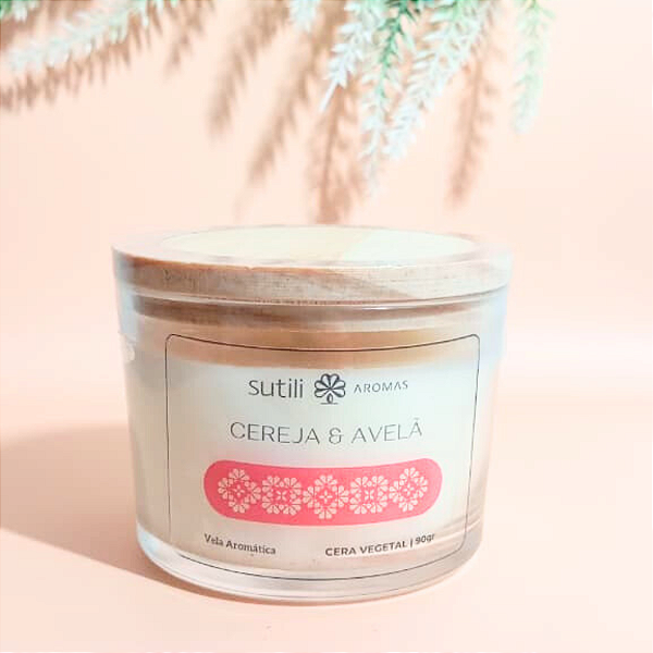 Cereja & Avelã - 90gr - Vela Aromática