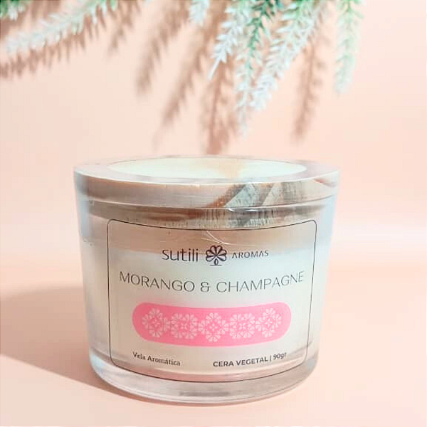 Morango & Champagne - 90gr - Vela Aromática