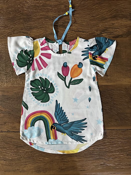 Vestido Infantil Arara em Viscolinho