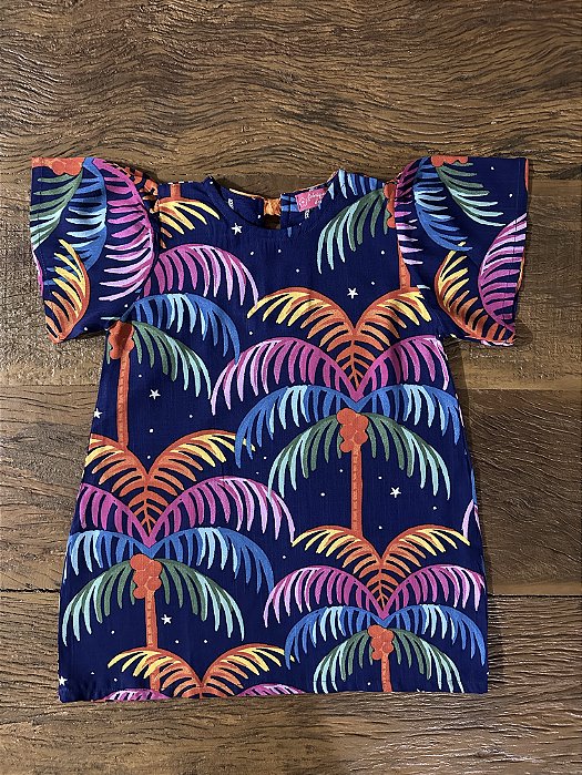 Vestido Infantil Coqueiro em Viscolinho