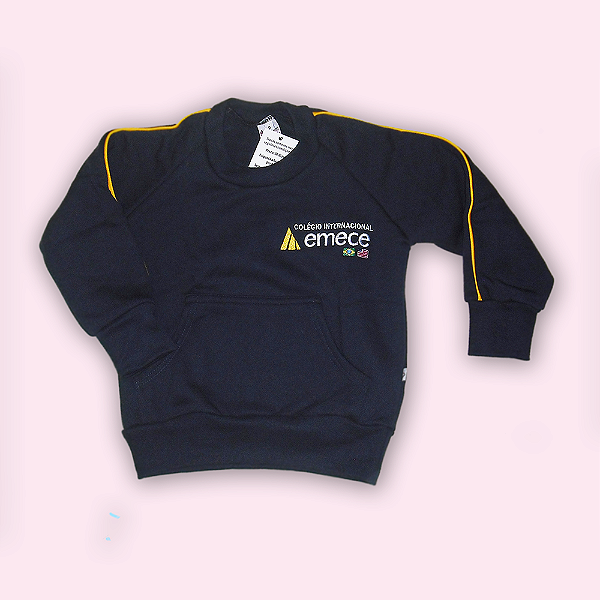 EMECE BLUSÃO MOLETON FECHADO C/FRISO AMARELO