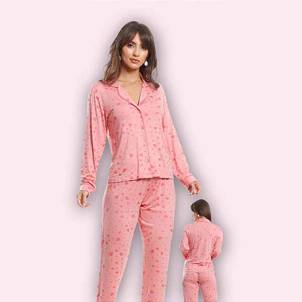 PIJAMA AMERICANO LONGO - FLAMINGO