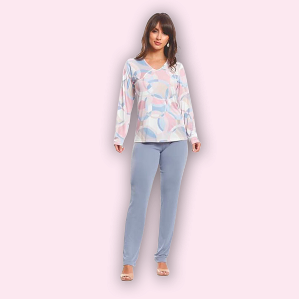 PIJAMA LONGO FEMININO - LILA