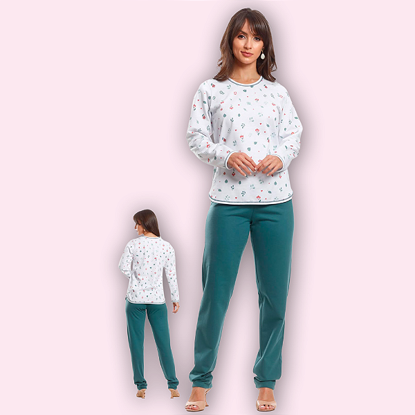 PIJAMA MOLETINHO FLANELADO FEM - ZOE VERDE