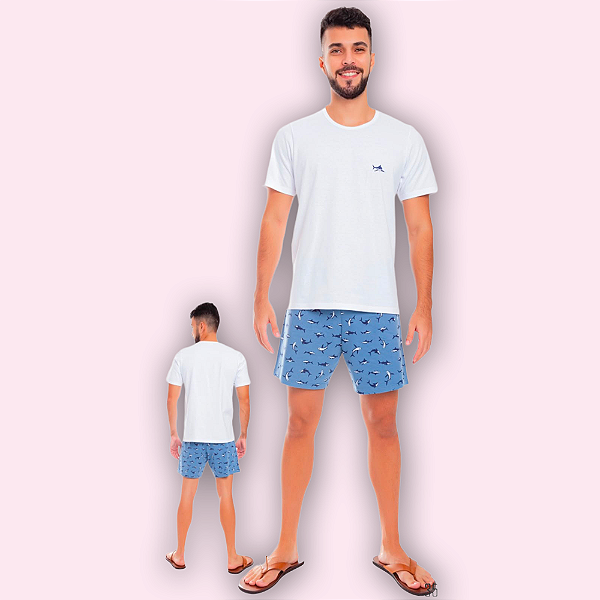 PIJAMA CURTO MASCULINO	- SHARK