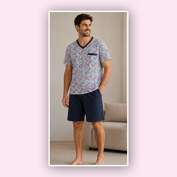 PIJAMA CURTO MASCULINO - TRAVEL